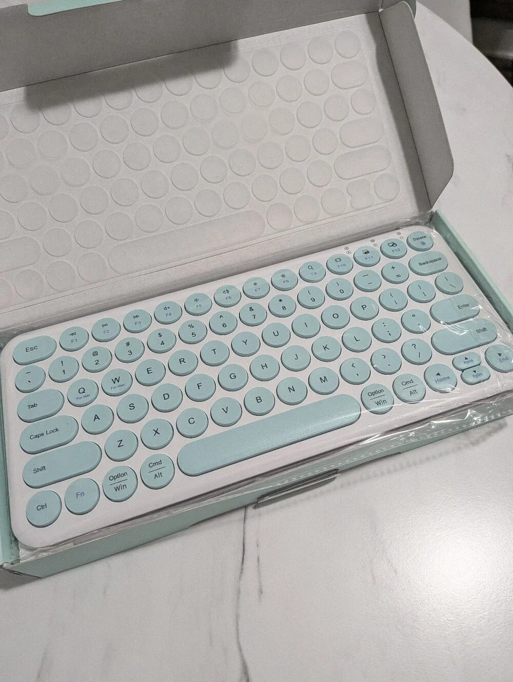 Wireless Keyboard Mouse Combo, mini Quiet Keyboard (Green White)
